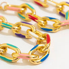 Kleurrijke set van schakelarmband en ketting