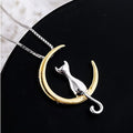 Ketting met halve maan en kat