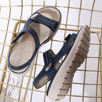 Women's Dual Strap Flat Sandals with Textured Sole