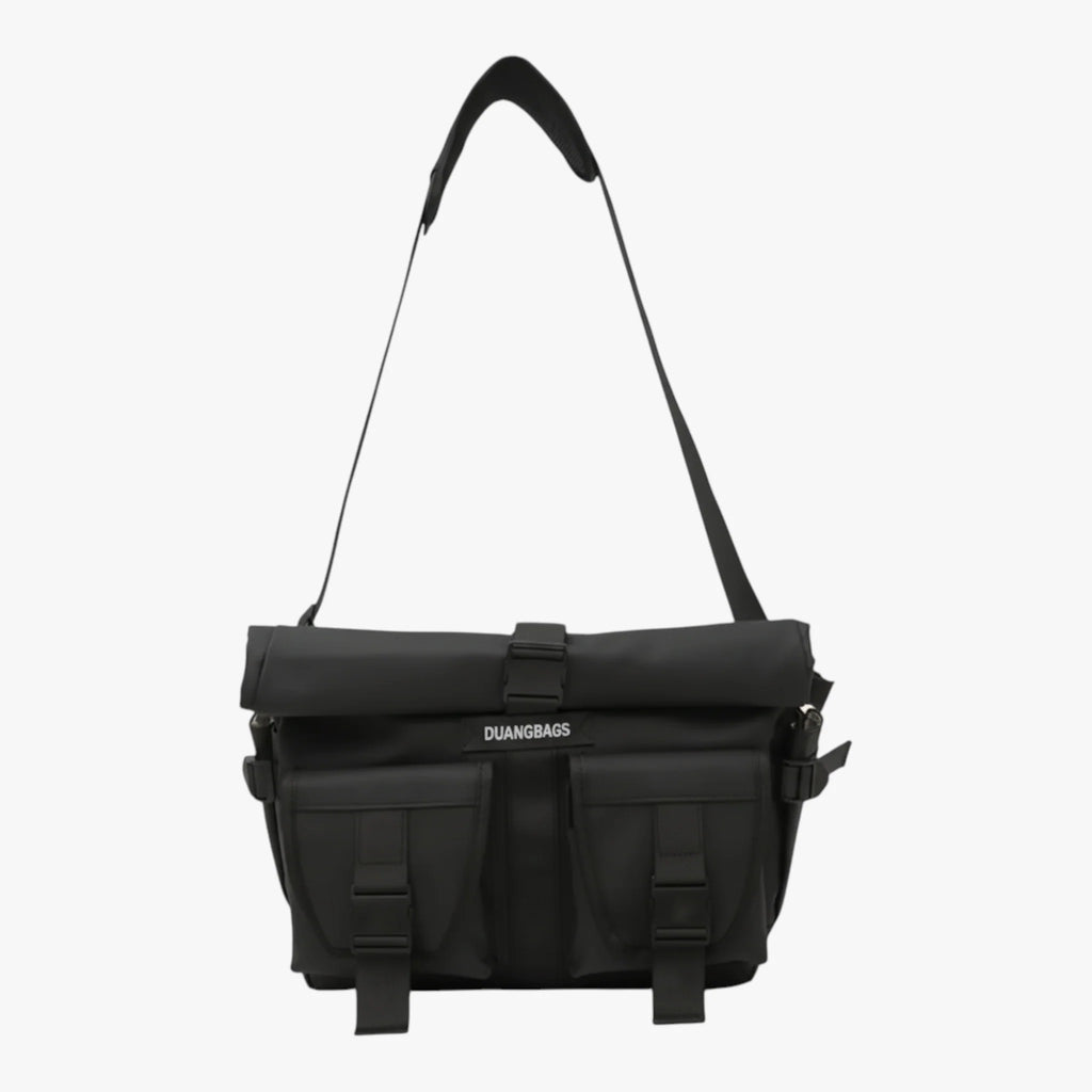 Elegant Black Crossbody Bag with 13.3-Inch Laptop Space