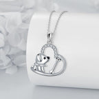 Silver-Tone Heart Pendant Dog Necklace