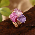 Bohemian Enamel Irregular Square Ring
