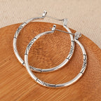 Vintage-Style Artisan Floral Hoop Earrings