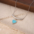 Bohemian Heart-Shaped Turquoise Pendant Necklace