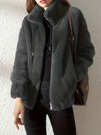Zip-Front Jacket with a Relaxed Shape and Soft Warm Lining