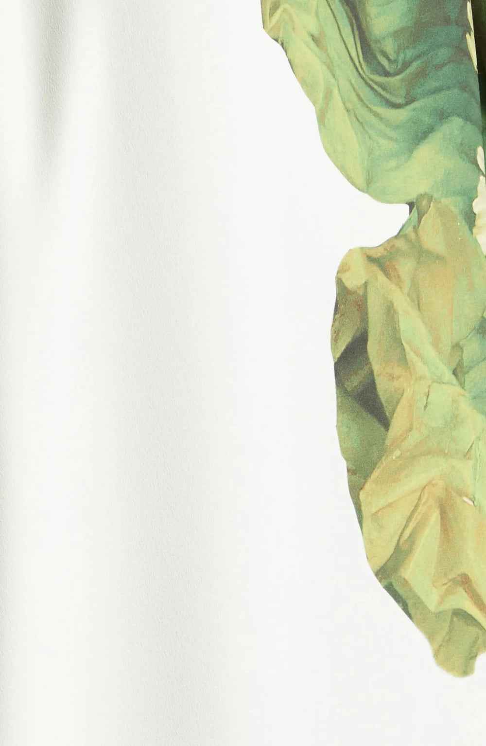 One-shoulder maxi-jurk van crêpe met bloemenprint en zakken