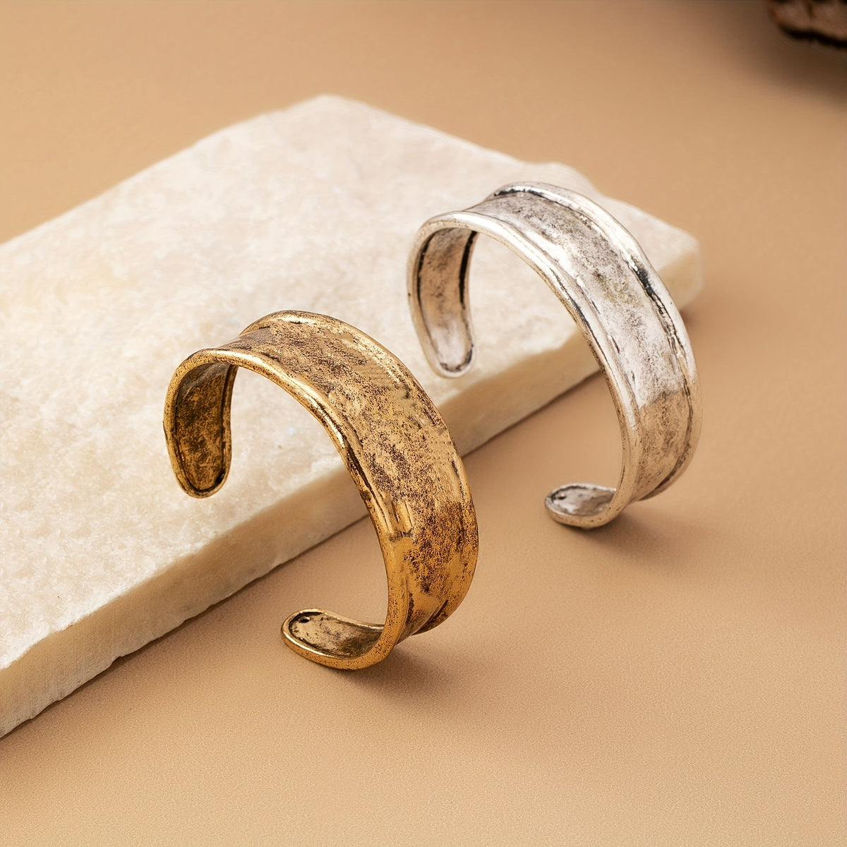 Vintage-Style Minimalist Wide Cuff Bracelet