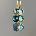 Vintage-Style Blue Glass Dangle Earrings