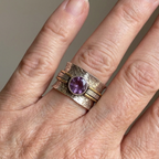 Bohemian Amethyst Crystal Spinner Band Ring