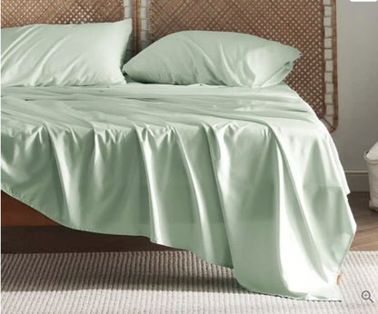 Bamboo Bed Sheet Set – 4-Piece Soft Fitted Sheet & Pillowcase Bedding