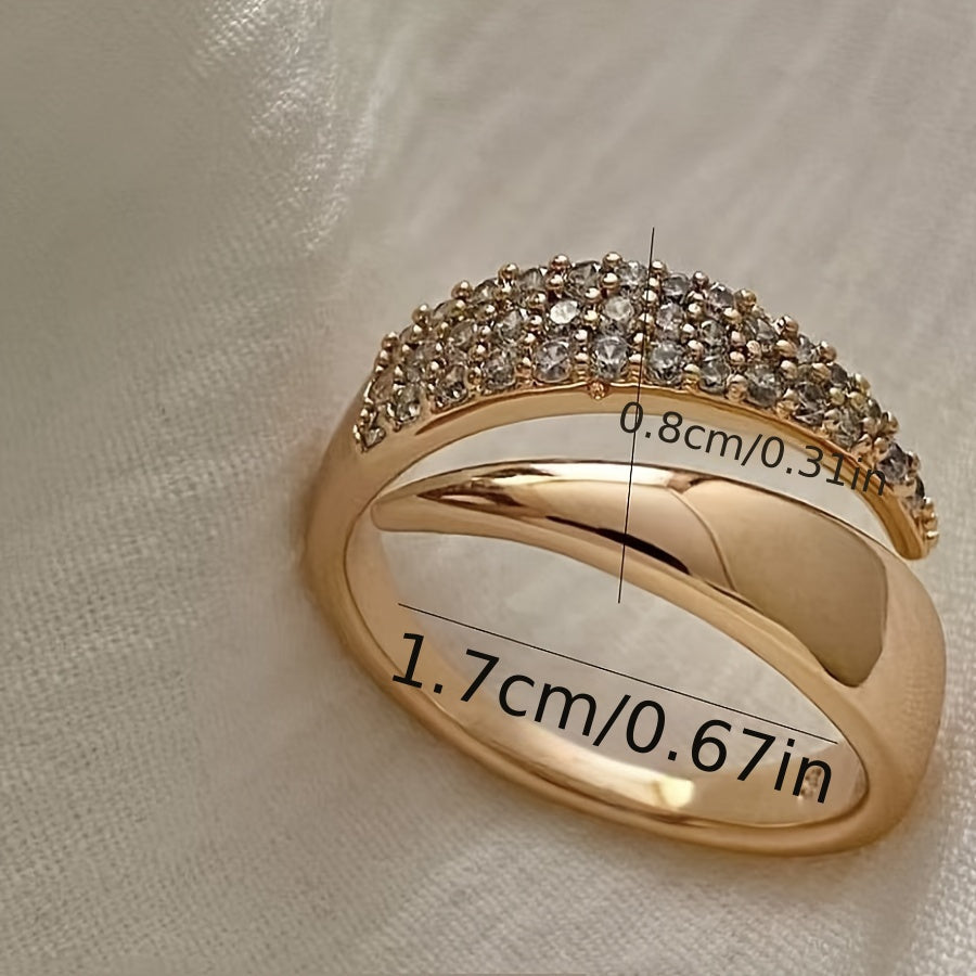 Pointed Wing Inlaid Zirconia Open Ring