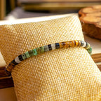Mixed Stone Bracelet in Green, Brown and Black Tones
