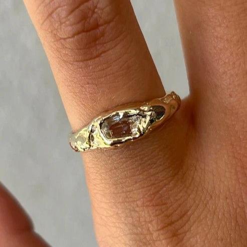 Vintage-Style Gold-Tone Forged Ring