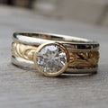 Vintage-Style Zirconia Two-Tone Ring