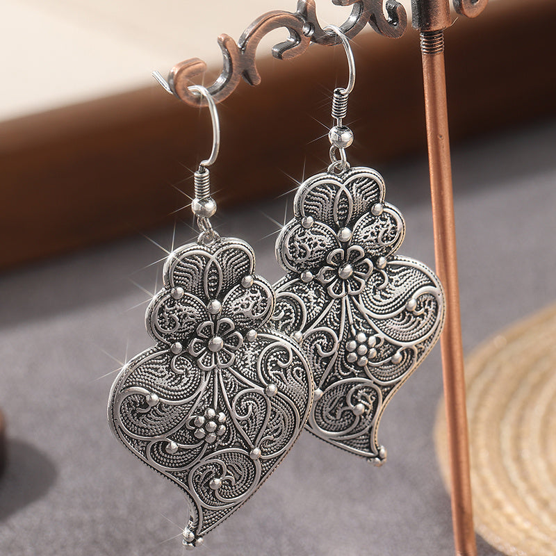 Filigree Heart Hook Earrings