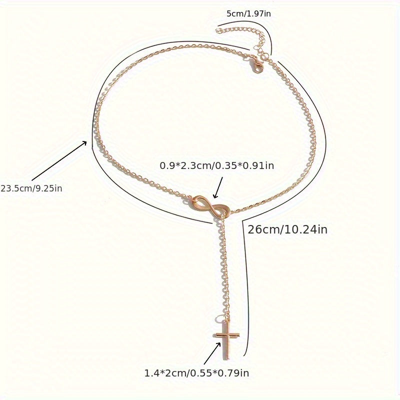 Simple Infinity Cross Short Necklace