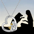 925 Sterling Silver Heart and Dog Necklace with Zirconia