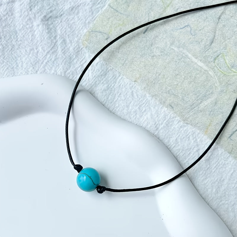 Adjustable Bohemian Turquoise Stone Bead Necklace