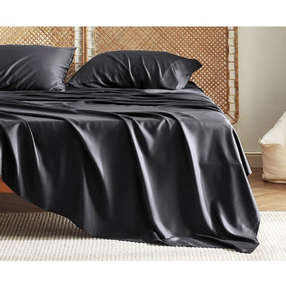 Bamboo Bed Sheet Set – 4-Piece Soft Fitted Sheet & Pillowcase Bedding