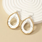 Two-Tone Artisan Teardrop Drop Earrings