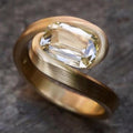 Vintage-Style Spiral Inlaid Glass Ring
