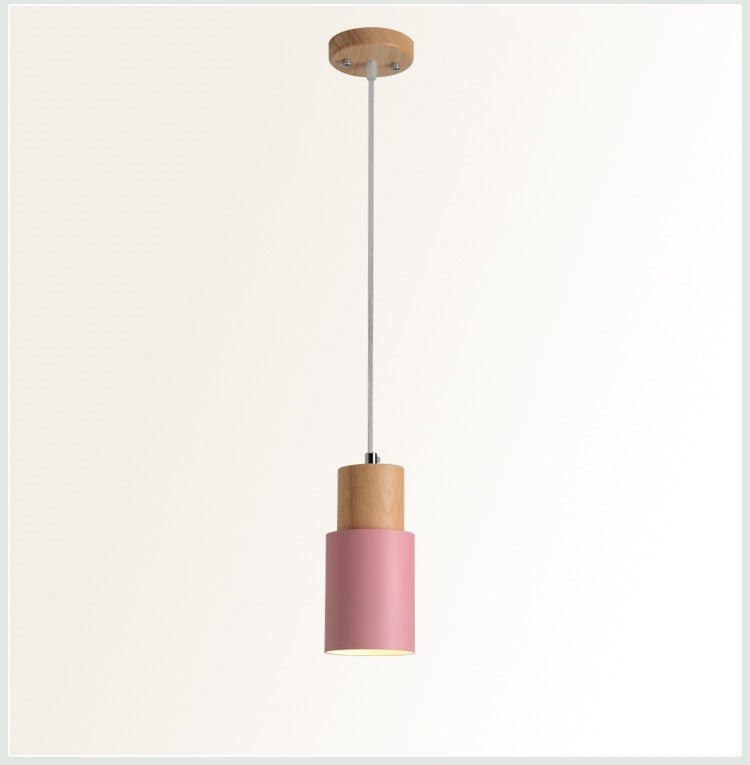 Wood Pendant Light – Minimalist Nordic Mini Ceiling Lamp for Bedroom & Bedside