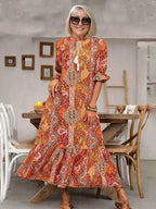 Two Piece Set with Matching Top and Flowing Maxi Skirt