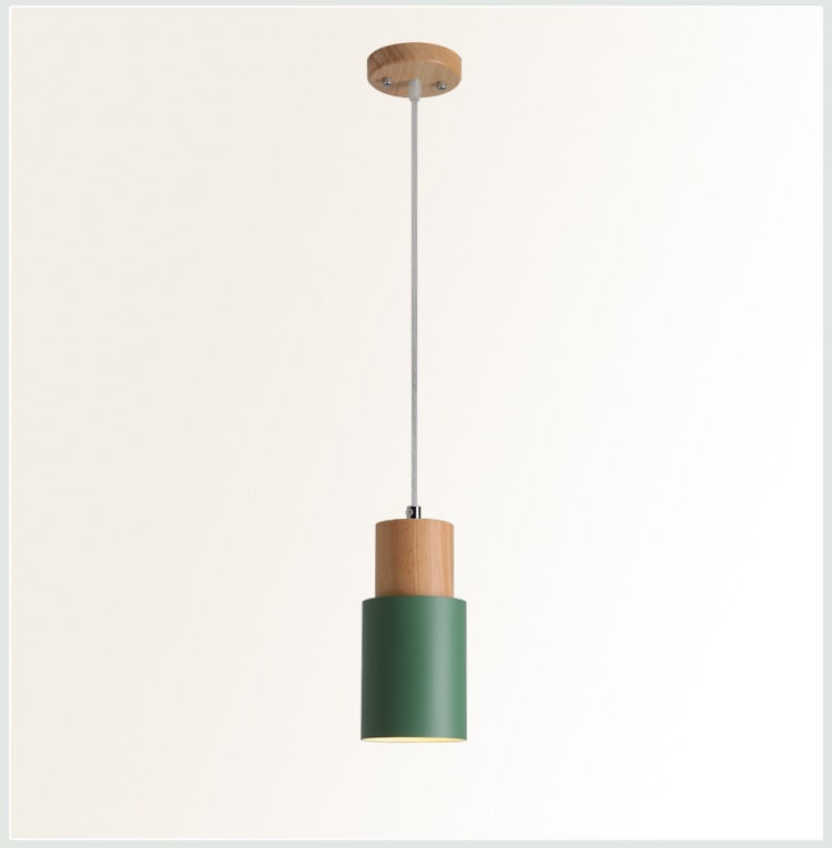 Wood Pendant Light – Minimalist Nordic Mini Ceiling Lamp for Bedroom & Bedside