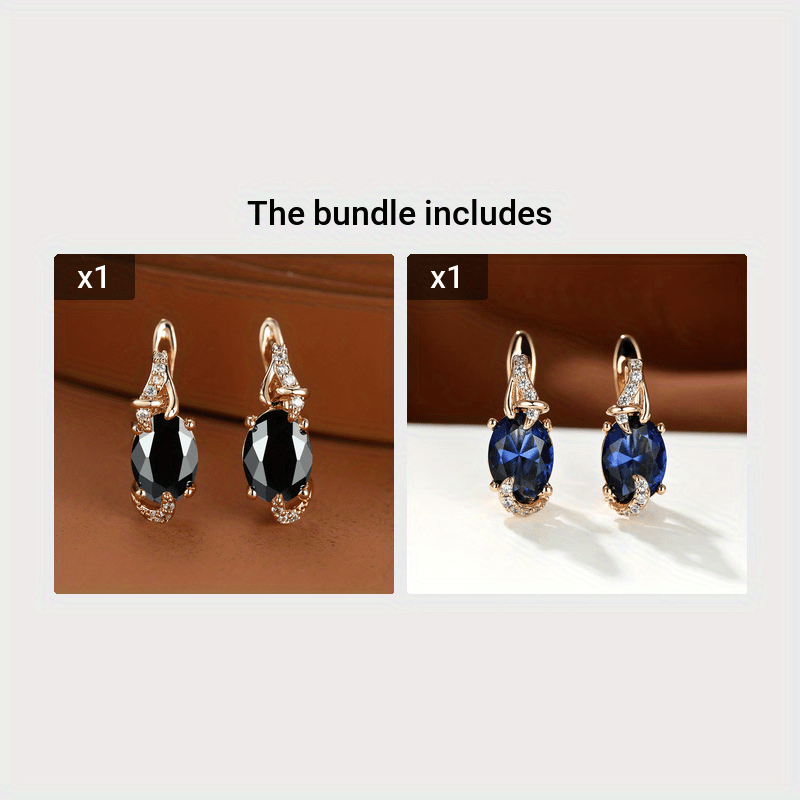 Round and Oval-Cut Stone Drop Earrings