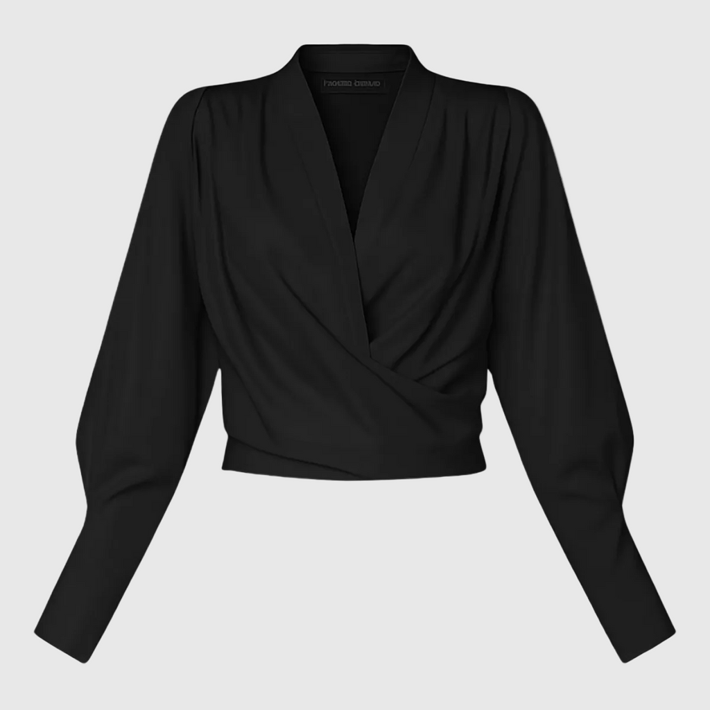 Women's Satin Wrap Blouse