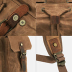 Retro Canvas and Genuine Leather Laptop Backpack