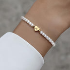 Armband met hart en initiaal van A tot Z