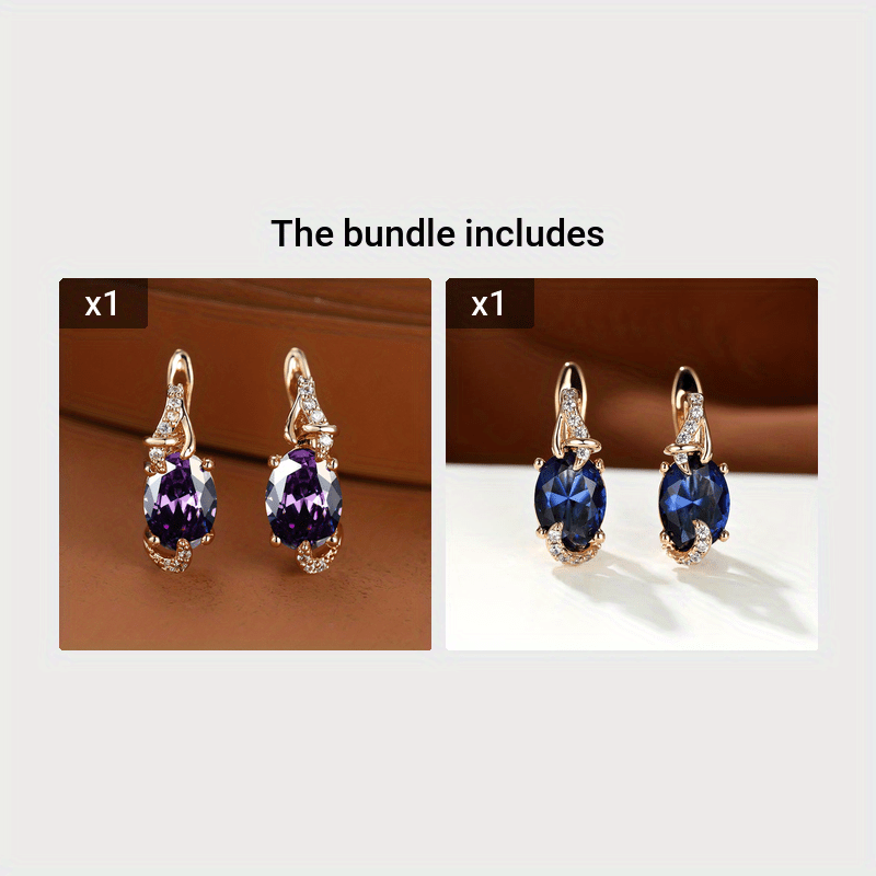 Round and Oval-Cut Stone Drop Earrings