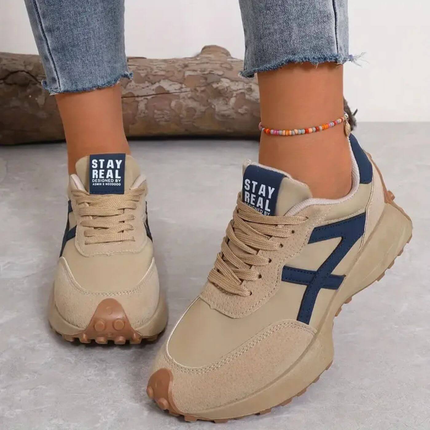 Chunky Low-Top Trainers with Textured Sole