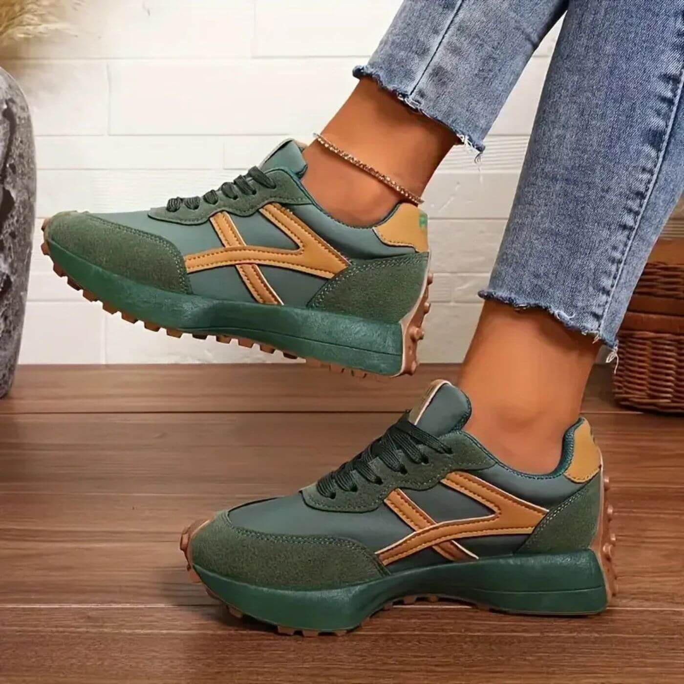 Chunky Low-Top Trainers with Textured Sole