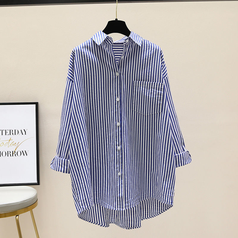Daphne Women's Striped Oversized Long Sleeve Shirt