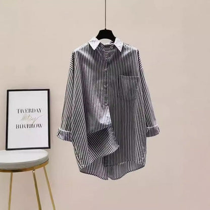 Daphne Women's Striped Oversized Long Sleeve Shirt