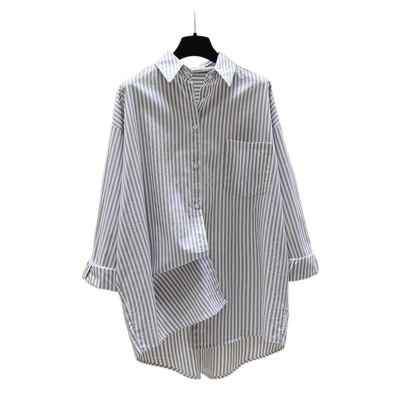 Daphne Women's Striped Oversized Long Sleeve Shirt