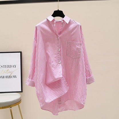 Daphne Women's Striped Oversized Long Sleeve Shirt