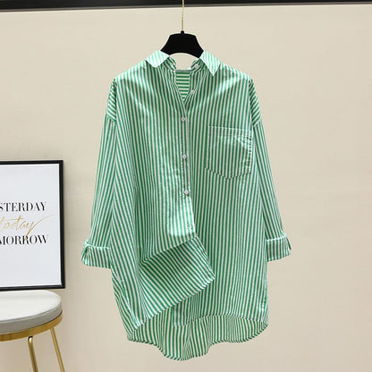 Daphne Women's Striped Oversized Long Sleeve Shirt