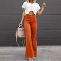 High-Waisted Flared Trousers in Corduroy