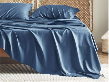 Bamboo Bed Sheet Set – 4-Piece Soft Fitted Sheet & Pillowcase Bedding