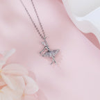 925 Sterling Silver Ballerina Moissanite Pendant with Sparkling Stones