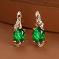 Round and Oval-Cut Stone Drop Earrings
