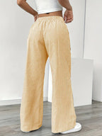 Striped Wide-Leg Trousers with Drawstring Waist