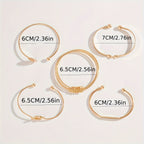 Five-Piece Round Smooth Metal Bangle Set