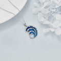 Ocean Wave Pearl Pendant Necklace