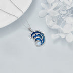 Ocean Wave Pearl Pendant Necklace