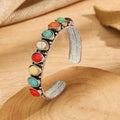 Vintage-Style Multi-Stone Turquoise-Look Cuff Bracelet