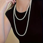 Long Double-Strand Pearl Necklace
